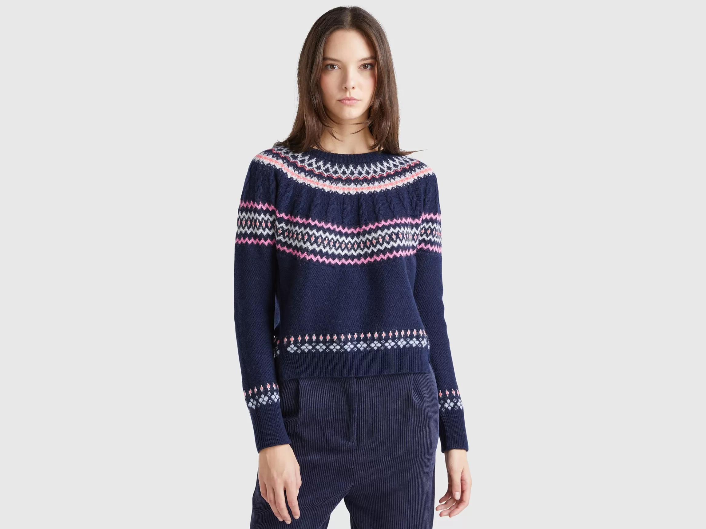 United Colors of Benetton Wool blend jacquard sweater