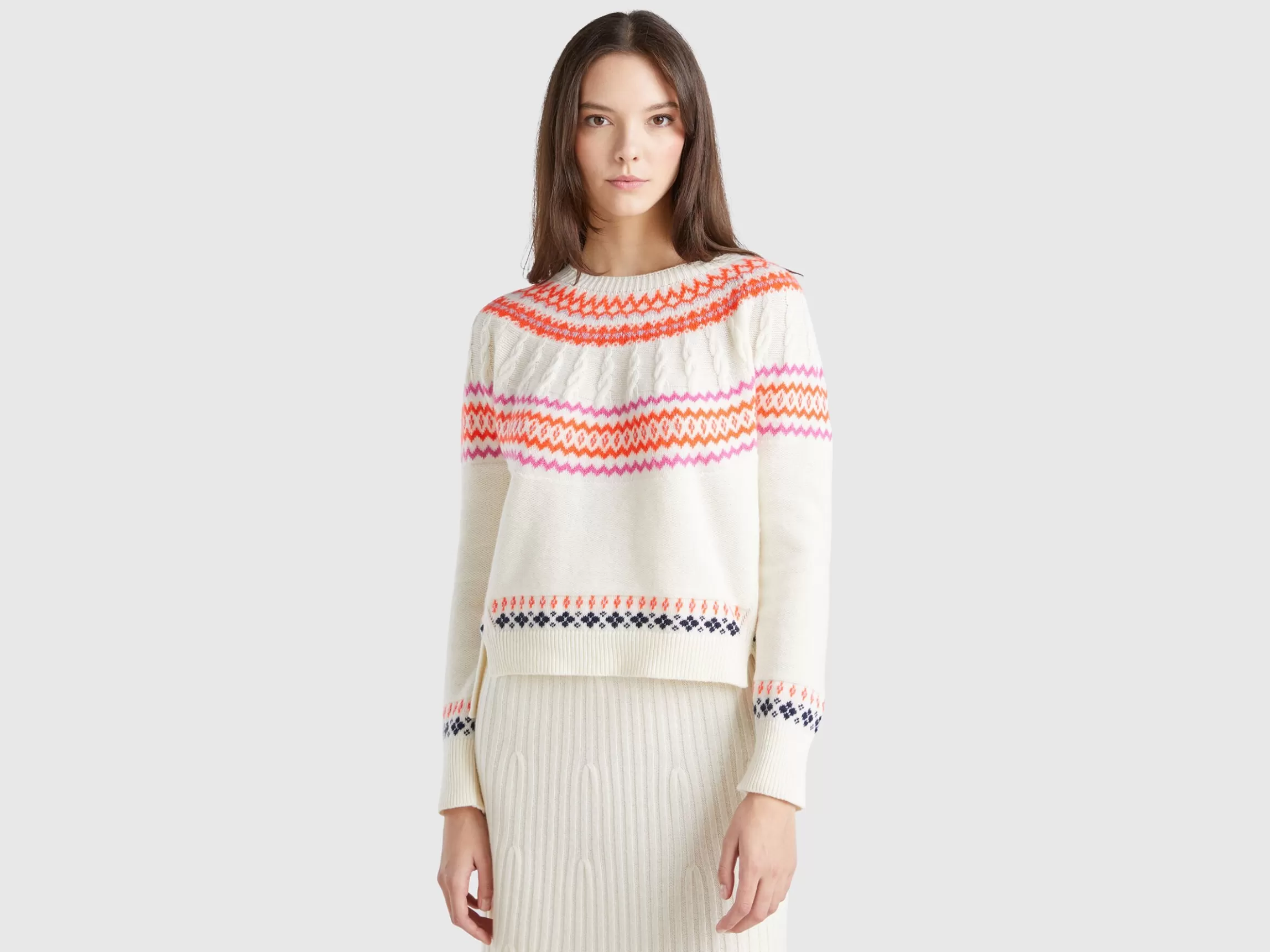 United Colors of Benetton Wool blend jacquard sweater