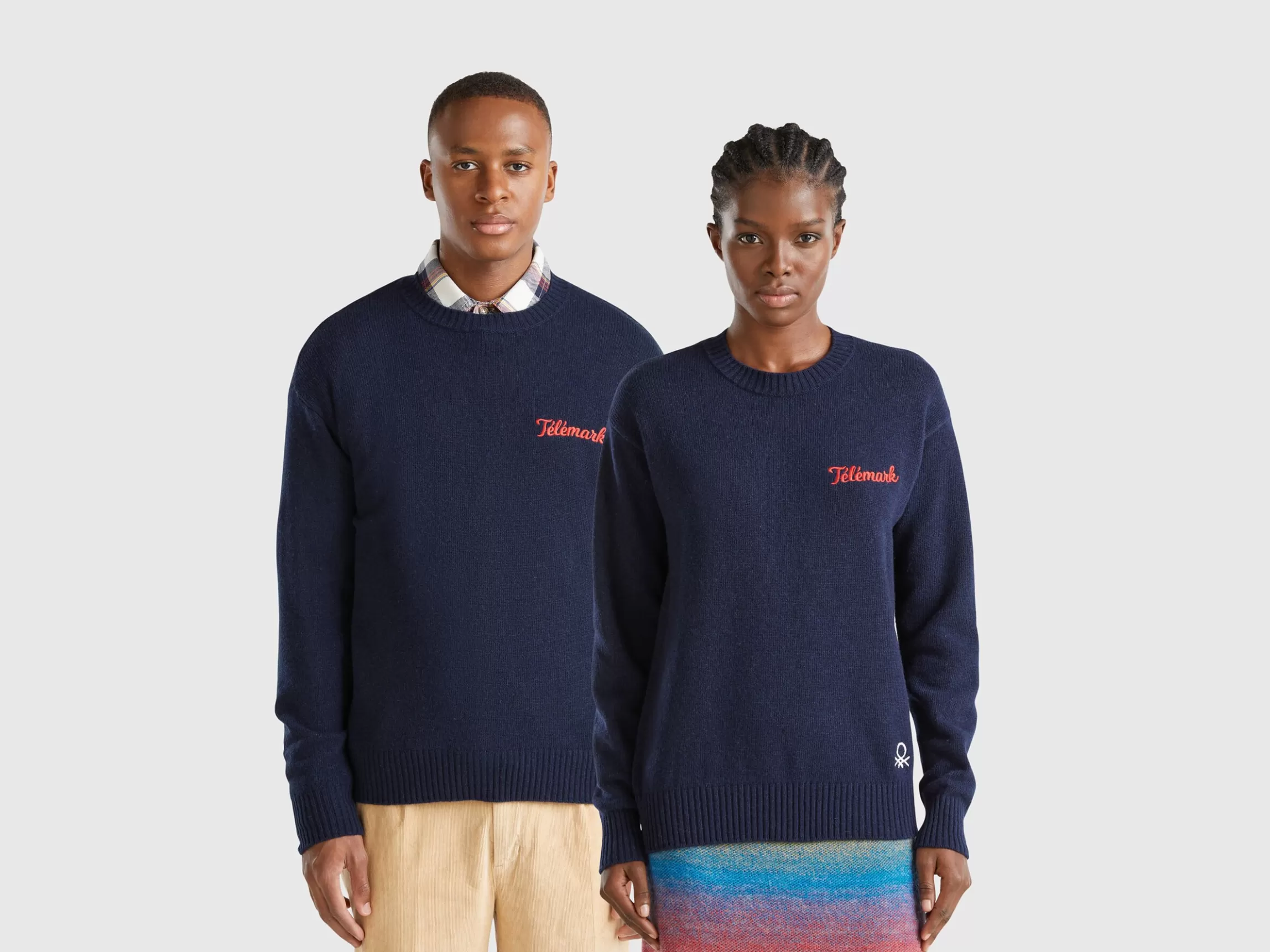 United Colors of Benetton Wool blend sweater with ski graphic