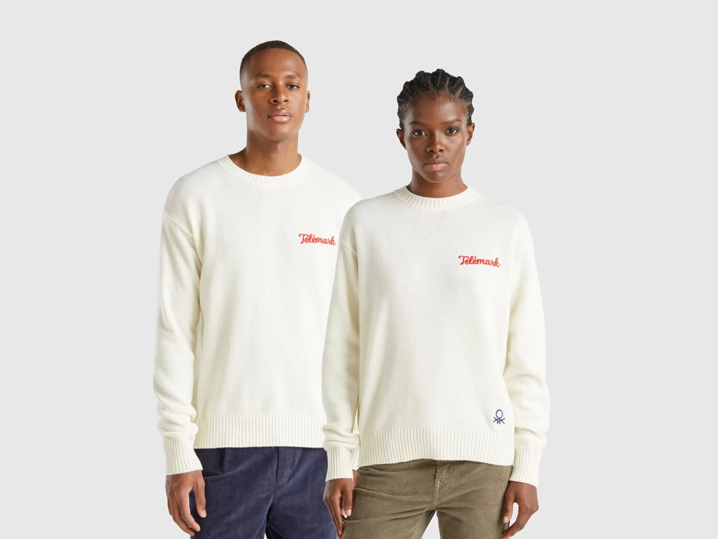 United Colors of Benetton Wool blend sweater with ski graphic