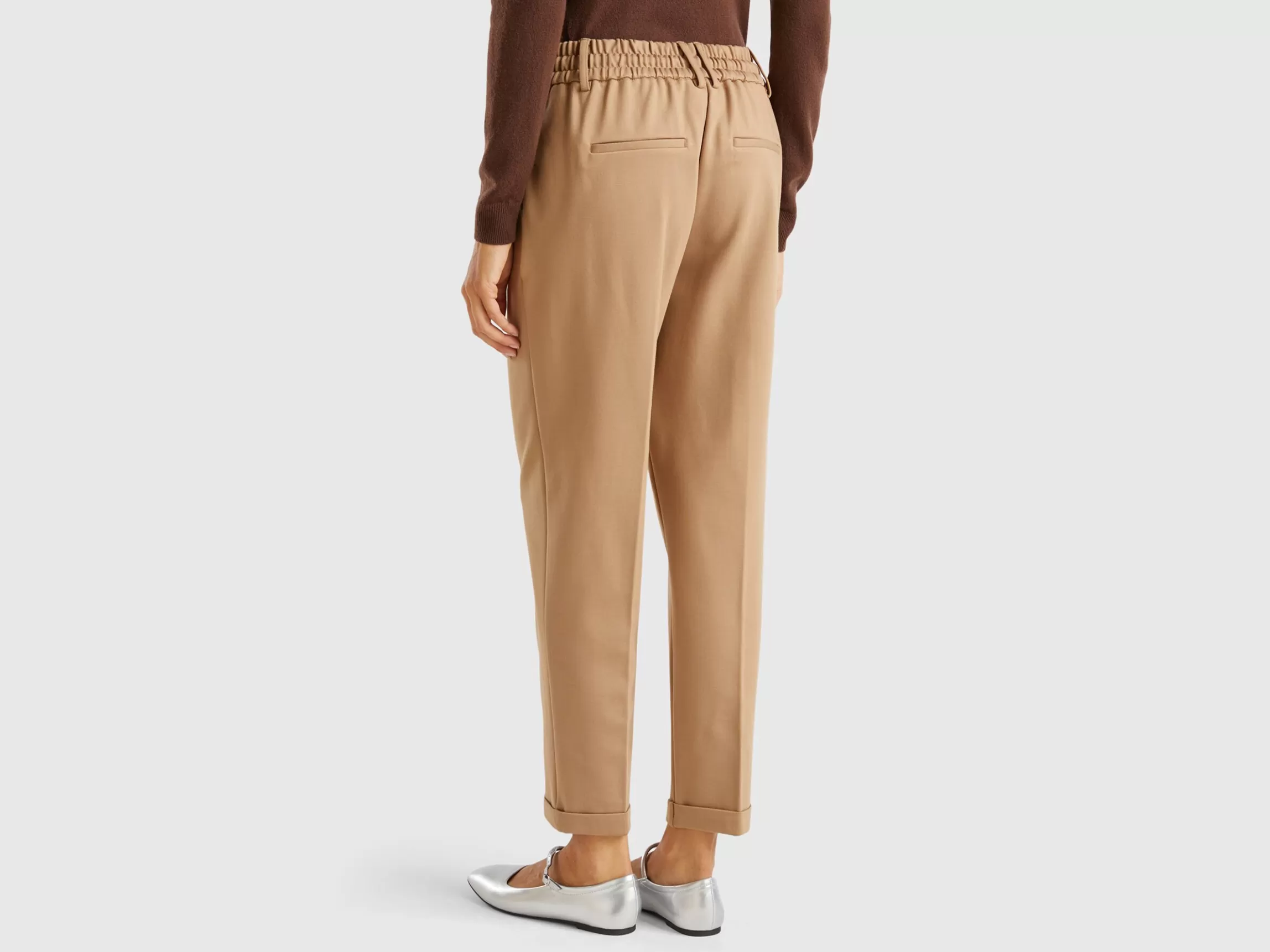 United Colors of Benetton Yarn dyed trousers with drawstring